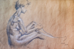 D-020 "Sitting Nude" (2002) (32½"x25")