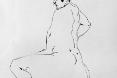D- 029 "Linear Study of Sitting Woman" (19½"x19½")